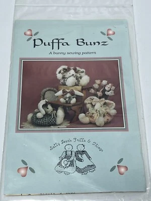 Stuffed Animal Bunny Puffa Bunz  UNCUT Sewing Pattern 10x8 4x4 Sally Jeans - Image 1 of 2