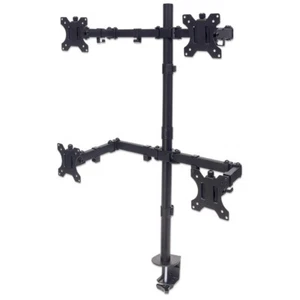 Manhattan Quad Desk Mount for TV & Monitors, For screens 10" to 27", Stand or... - Afbeelding 1 van 5