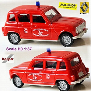 Renault R4 Pompieri Olanda Servizio Departemental Rosso 1:87 Herpa 084048 - Foto 1 di 8