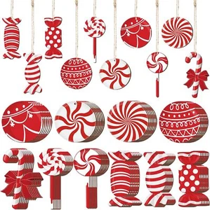 60 Pcs Christmas Candy Ornaments Candy Cane for Christmas Tree Ornaments Lollipo - Picture 1 of 6