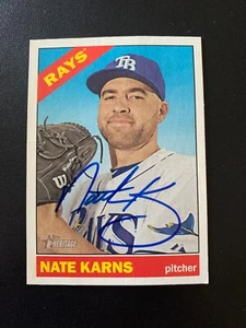 Nate Karns Signed 2015 Topps Heritage High Number Card Tampa Bay Rays COA - Picture 1 of 1