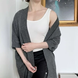 Forever 21 oversized Lagenlook Bohemian Scandinavian charcoal gray cardigan - Picture 1 of 7