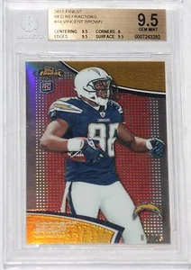 2011 TOPPS FINEST RED REFRACTOR VINCENT BROWN CHARGERS #/25 RC BGS 9.5 GEM MINT - Picture 1 of 2