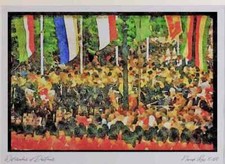 Royal 165018 The Massed Bands Of The Household Cavalry Arrive A3 Watercolour pr