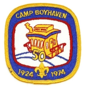 1974 Camp Boyhaven Trolley Patch Pfadfinder BSA Schenectady Council NY - Bild 1 von 2
