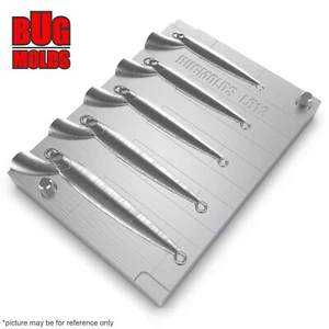 Molde para hundidor de pesca de aluminio molde para pesca señuelos moldes de plomo Pilker sombrío - Imagen 1 de 3