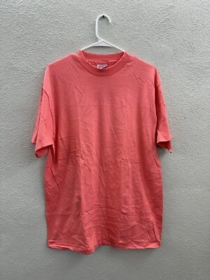 Hanes Beefy футболка размер большой розовый Henson хлопок классика логотип винтажный одиночный стежок - Изображение 1 из 4