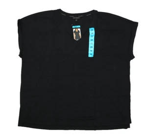 Banana Republic Short Cap Sleeve V Neck Tee Shirt Blouse Black Womens 2X - Picture 1 of 9