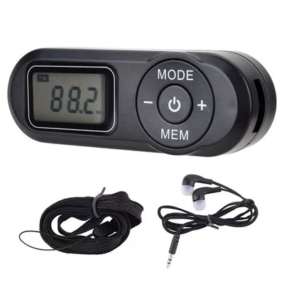 Portable Mini FM Radio with Earphone LCD Screen measuring only 80 x 28 x 20mm - Image 1 of 4