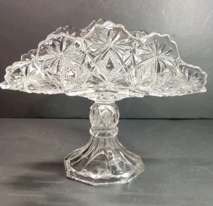 RARO! Compota pedestal de plátano/fruta antigua US Glass Co. - Victor # 15046 - Imagen 1 de 9