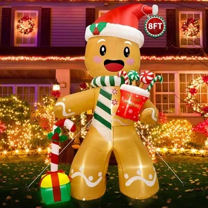 Christmas Inflatables Outdoor Decorations Gingerbread Man, 8FT Inflatable Chr... - Bild 1 von 7