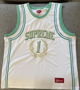 Camiseta deportiva de baloncesto Supreme Campioni ~ blanca ~ talla L nueva sin etiquetas - Imagen 1 de 7