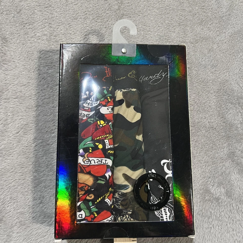 Paquete de 3 calzoncillos boxer Ed Hardy para hombre grandes negros camuflados de microfibra ropa interior para tatuajes Foto 1 de 4