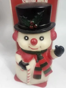 Battery Operated Blinking Nose Snowman Hong Kong Vintage  - Picture 1 of 5