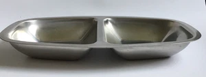 Vintage Danish  Stainless Steel 18/8 Food Serving Tray Dish - 2  Compartments - Picture 1 of 6