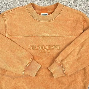 Guess Jeans Vintage 90s Heavyweight Spell Out Crewneck Small - Picture 1 of 5