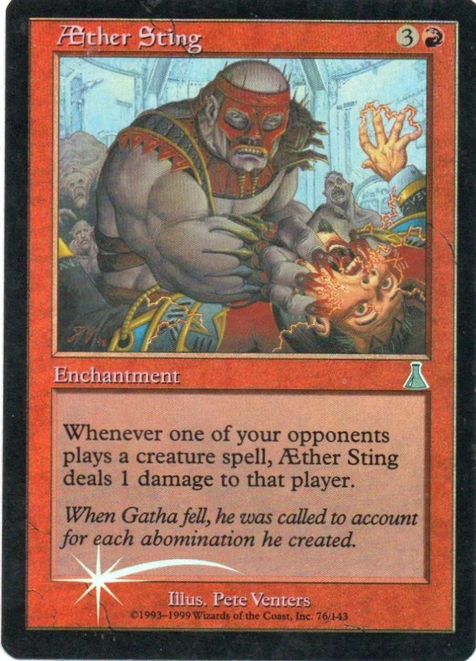 MTG: Urza's Destiny: Foil Aether Sting: Lightly Played Condition - Image 1 of 1