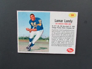 1962 Post Cereal Football Hand Cut Card #166 Lamar Lundy - Picture 1 of 2