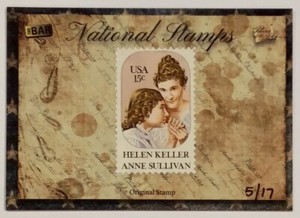 2018 The Bar Pieces Of The Past Helen Keller, Anne Sullivan Original Stamp Relic