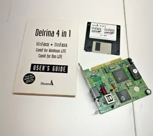 Vintage Fax Modem ISA Card Delrina 4 in 1 Software and Manul - Picture 1 of 6