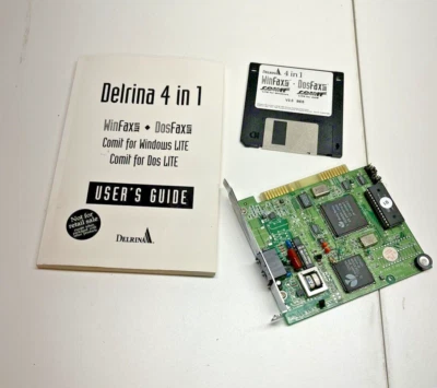 Vintage Fax Modem ISA Card Delrina 4 in 1 Software and Manul - Image 1 of 4