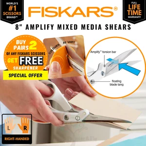 Tijeras Fiskars Amplify para medios mixtos - 8" para materiales gruesos, genuinas - Imagen 1 de 9