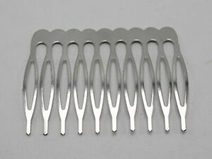 Silver Gold Blank Metal Hair Comb with 5-10 Teeth For Bridal Hair Accessories