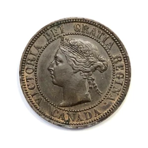 CANADA 1882 H Large Cent AU About Uncirculated Condition KM#2 - Picture 1 of 2