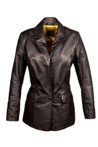 Lederblazer Long- Blazer im Edel-Business-Style in schwarz - Bild 1 von 12