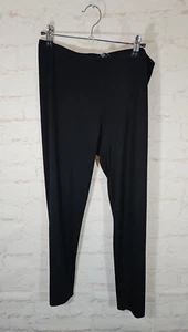 Eileen Fisher Pants Women Large Jersey High Rise Black Washable Stretch - Picture 1 of 14