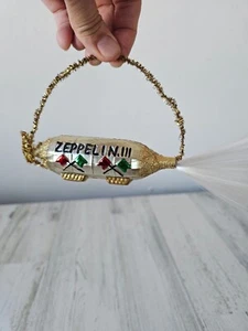 antiker Zeppelin Blimp gesponnenes Glas Lametta Ornament Achse Baum - Bild 1 von 10