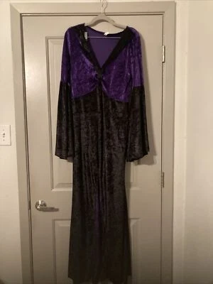 Sexy Sorceress Goth Witch Costume Purple & Black Adult Size Med  Dress Only - Image 1 of 4