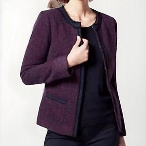 ¡Oferta! Chaqueta de tweed Talbots mezcla de lana color rojo púrpura talla 2 - Imagen 1 de 10
