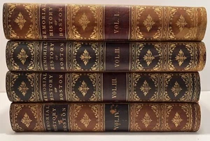 4 Vol Set Memorial History of Boston Incl Suffolk County MA 1630-1880 History - Picture 1 of 13