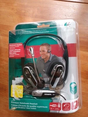 Logitech Premium Notebook Silver/Black Neckband Headset Travel Case 980445-0403 - Image 1 of 2