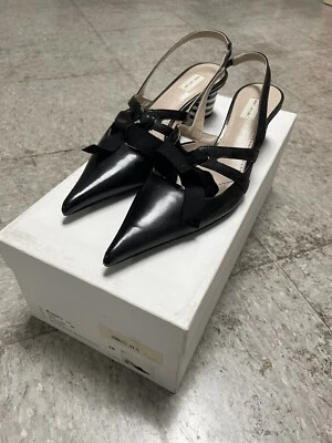 Marc Jacobs Negro Charol Tacones Cordones Talla 35 Lazo Foto 1 de 4