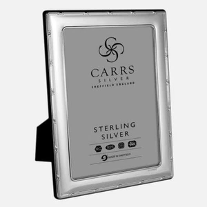 CARRS - Reed & Ribbon Sterling Silver Photo Frame - 15 x 10cm (6" x 4") - Picture 1 of 5