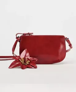 Zara Flower Trim Crossbody NWT Red 6501/410 - Picture 1 of 6