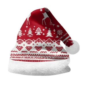 Cappello Natalizio Pupazzo di Neve Albero di Natale Stampa 3D Cappello Babbo Natale Taglia Adulto/Bambino - Foto 1 di 16