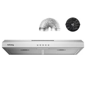 IsEasy Modern Kitchen 30in Under Cabinet Range Hood Stainless Steel 3 Speed LED - Picture 1 of 8
