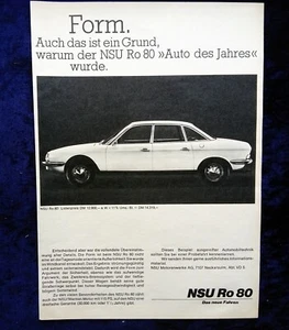 NSU RO 80 ....... originale Werbung aus 1968    Form - Picture 1 of 2