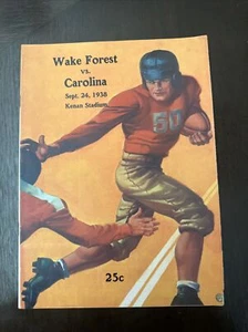 1938 Vintage College Football Program Wake Forest vs North Carolina - Picture 1 of 21