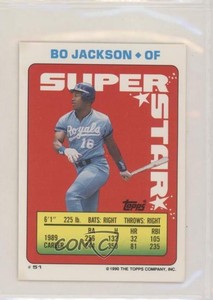 1990 Topps Super Star Sticker Back Cards Bo Jackson ( 155) #51.155