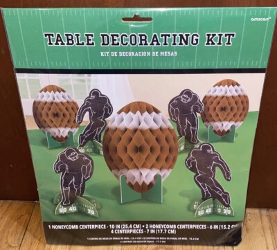 FOOTBALL HONEYCOMB TABLE DECORATING KIT (7pc) ~ Birthday Party Supplies Sports - Image 1 of 4