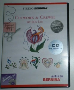 Bernina Cutwork & Crewel #771 Artista 200 Embroidery Designs CD by Iris Lee - Picture 1 of 11