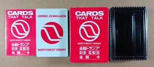 Northwest Airlines Playing Cards that Talk Japanese Korean Chinese New w/ Case - Picture 1 of 3