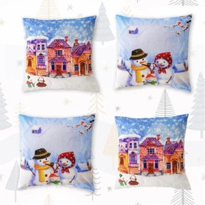 Fundas de almohada navideñas de 18"x18" 4 piezas fundas de almohada decoraciones de granja - Imagen 1 de 9