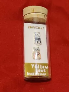 Yellow Owl Workshop 22k Gold Gilt Cat Future Is Feline Earrings - Picture 1 of 4
