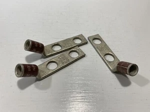 (3) WP91412-L124, #2AWG LUG; 3/8" STUD; 1" SPACING; 2 HOLE, BROWN. SHORT, 45 DEG - Picture 1 of 3