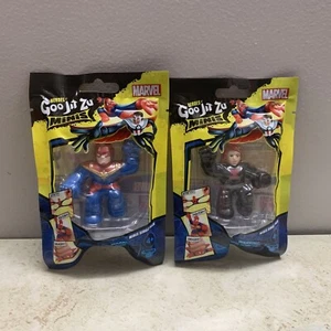 2.5" Marvel Heroes Goo Jit Zu Mini Lot Of 2 Black Widow And Captain Marvel New - Picture 1 of 2